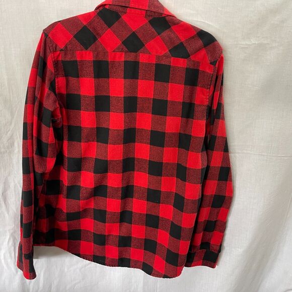 Stone Brewing Red Plaid Flannel Button Up LS Shirt Size Medium - Picture 4 of 4